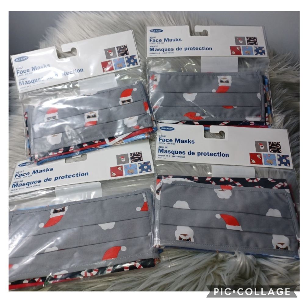 Old Navy Christmas Face Masks, 5pks - READ details